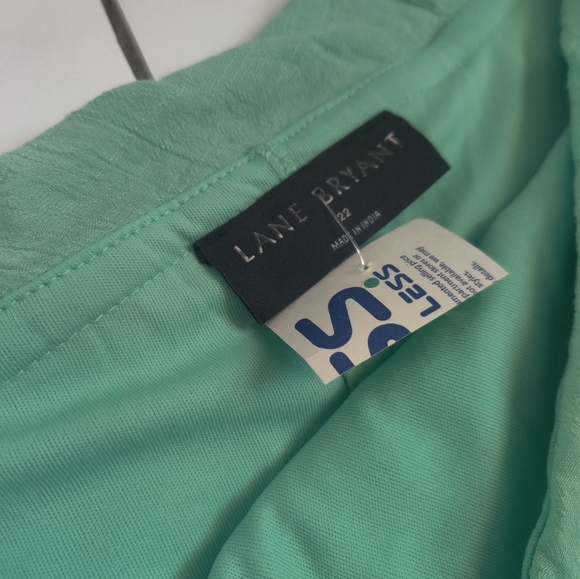 🆕 Lane Bryant Mint Green One shoulder plus size ruffle spring vacation top_22 - Picture 7 of 8